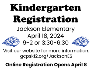 Kinder Registration is on April 18th